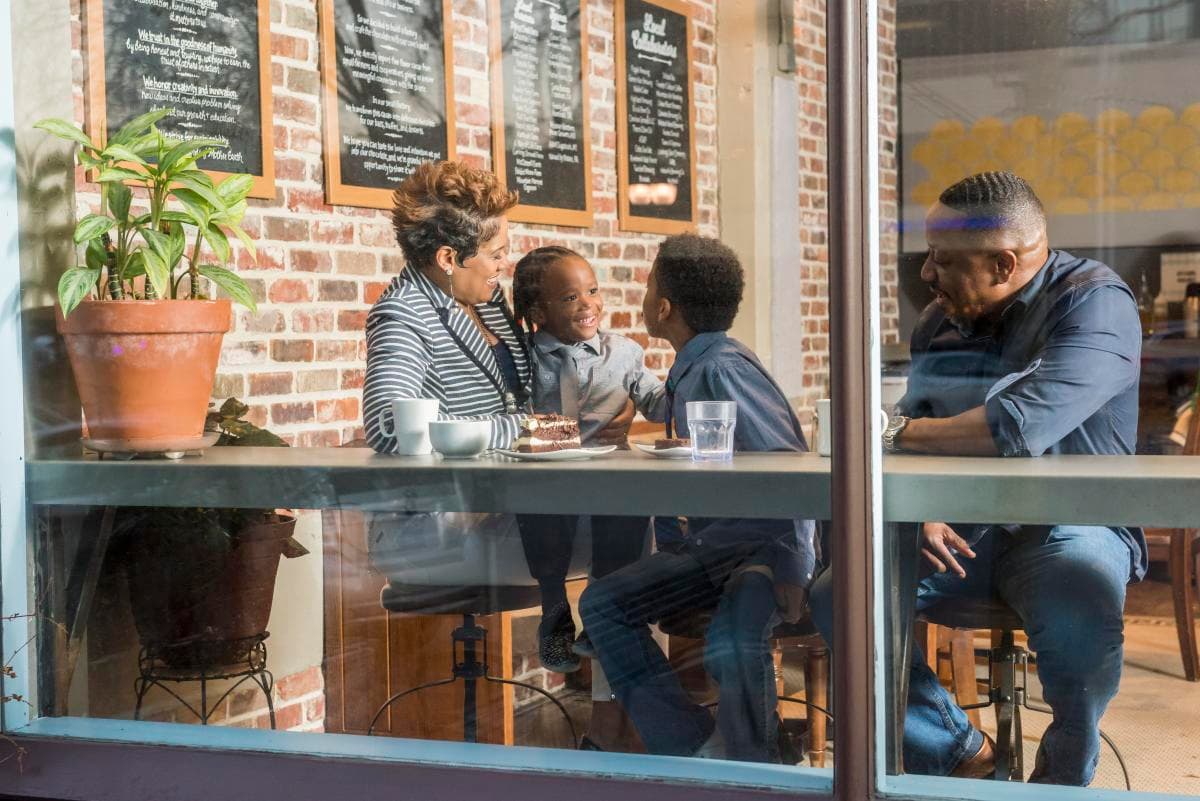 Family at French Broad Chocolate Lounge Family at French Broad Chocolate Lounge