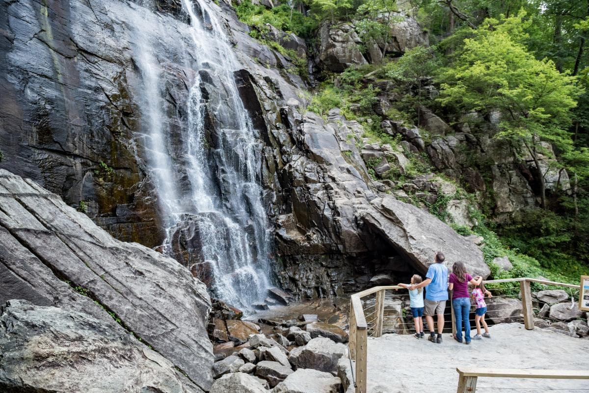 Hickory Nut Falls in Chimney Rock State Park Hickory Nut Falls in Chimney Rock State Park