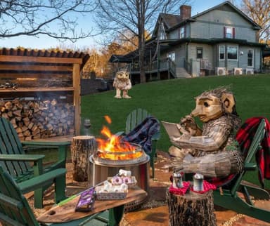 Farmhouse Fireside Retreat & Thomas Dambo’s Trolls
