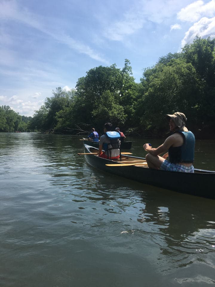 Canoe on the river Canoe on the river